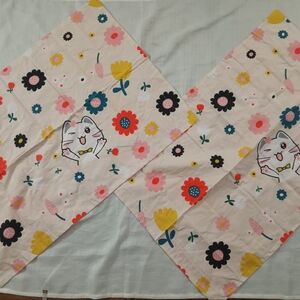 Two Floral Cat Print Pillowcases